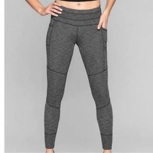 Athleta Excursion Jogger Leggings Heathered Activewear Gray Black